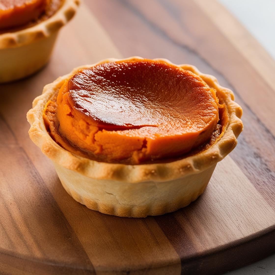 Give me a photo of a _ 3” Mini Sweet Potato Personal Pie – Perfect for sharing (or not!)